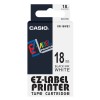 Casio Ez-Label Printer Tape Cartridge - 18mm, Black on White (XR-18WE1)